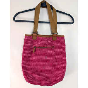 Vintage American Eagle Outfitters Pink Polka Dot Shoulder Tote Bag Y2K 2000s